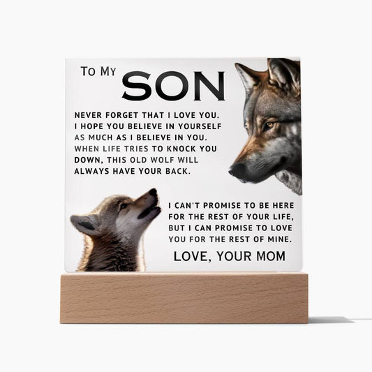 To My Son - I Love You - Acrylic Square Plaque