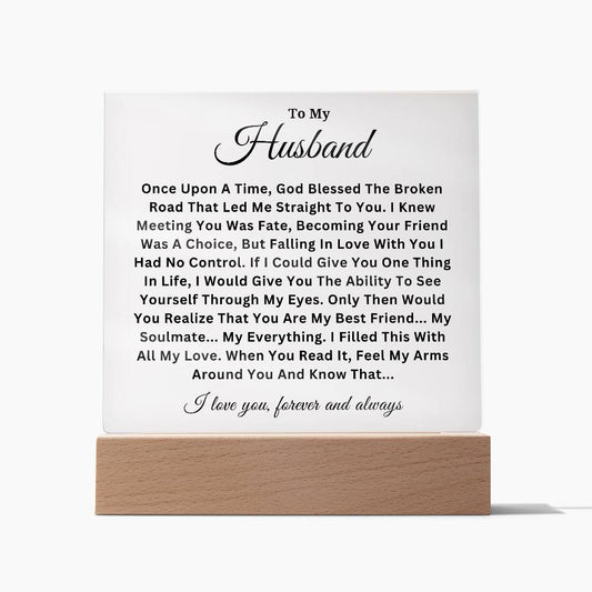 To My Husband - Soulmate  - Acrylic Square Plaque