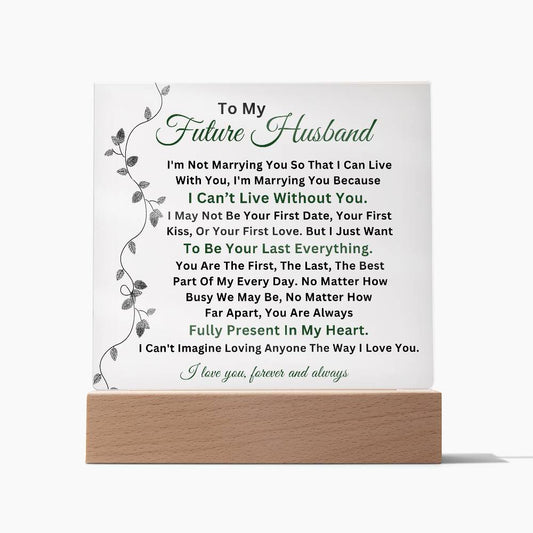 To My Future Husband - Soulmate  - Acrylic Square Plaque