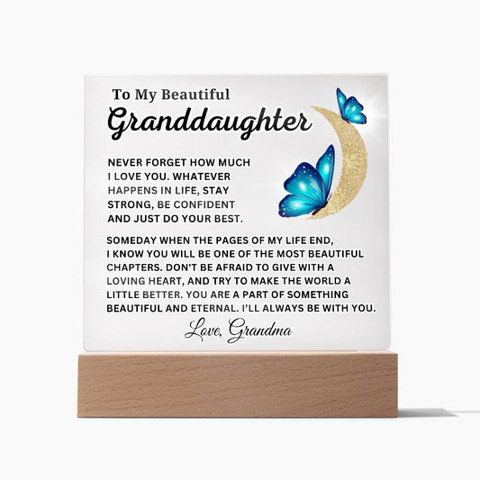 Granddaughter - Always - Acrylic Square Plaque