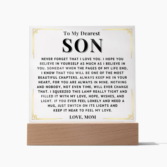 To My Dear Son - Brave - Acrylic Square Plaque
