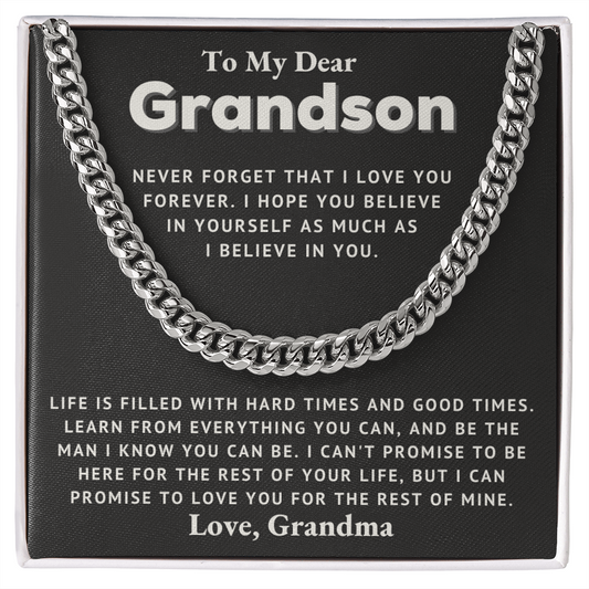 To My Grandson - Learn From Everything - Cuban Link Chain