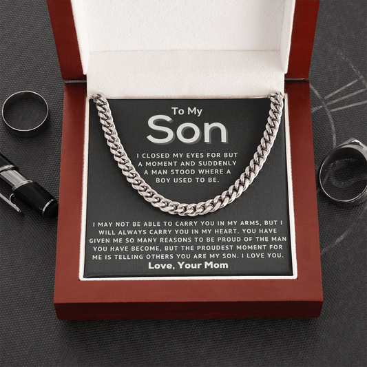To My Son - Proud - Cuban Link Chain
