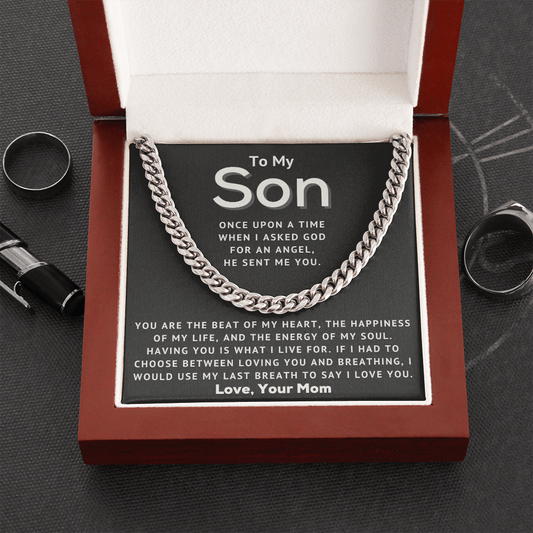 To My Son - Beat Of My Heart - Cuban Link Chain