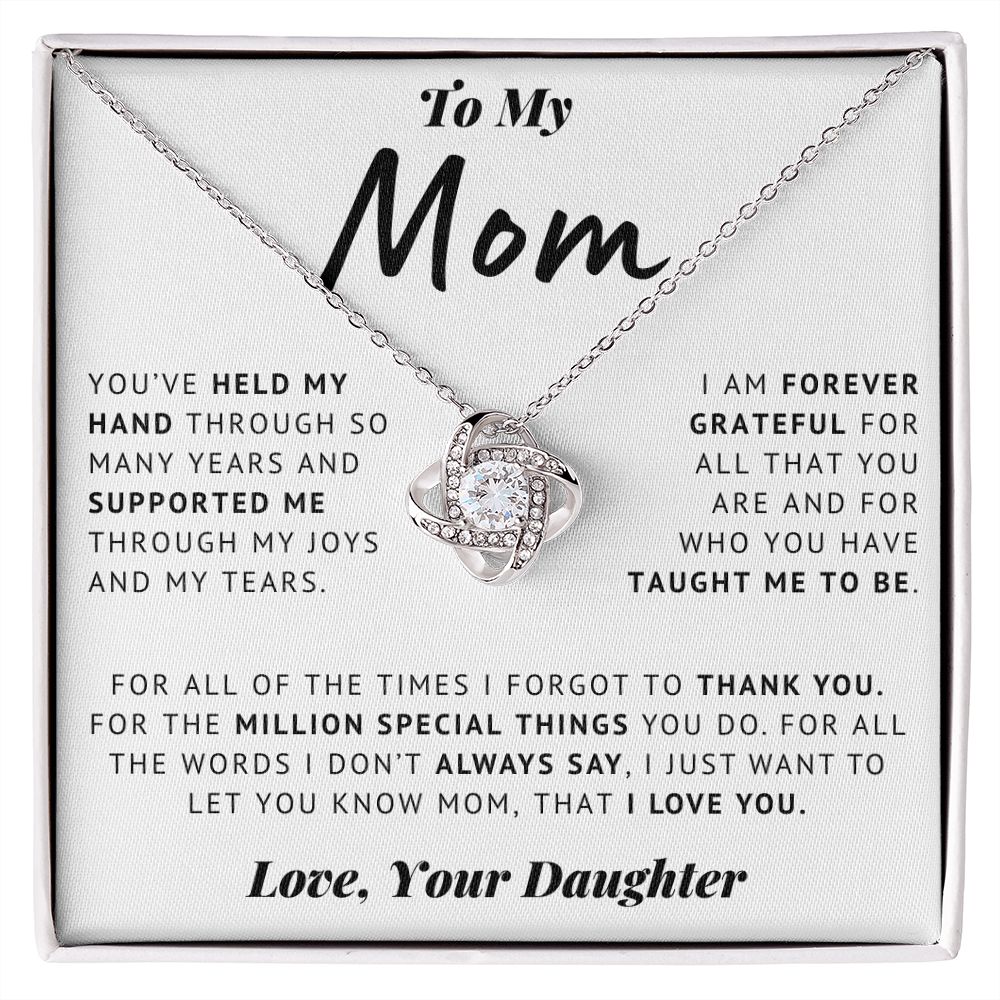 Necklace For Mom Gracias Mama Por Tu Amor Y Apoyo Love Knot Necklace -  Upfamilie Gifts Store