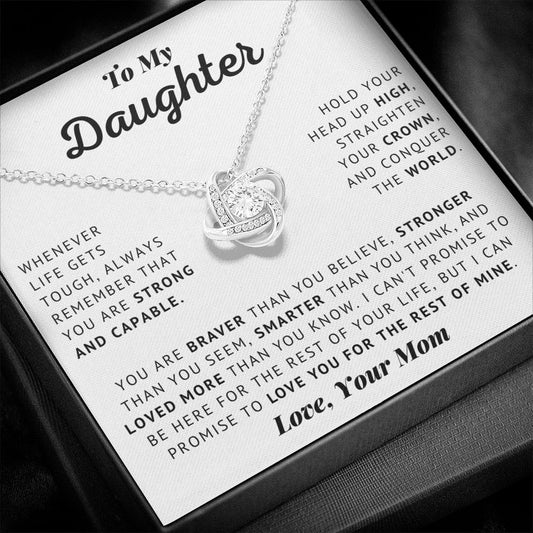 To My Daughter - Proud - Love Knot Necklace