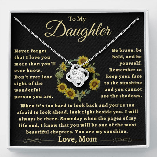Daughter - My Sunshine - Love Knot Necklace