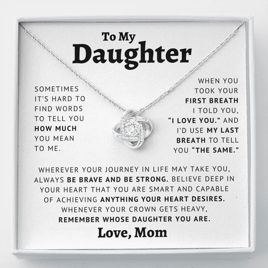 Daughter - I Love You - Love Knot Necklace