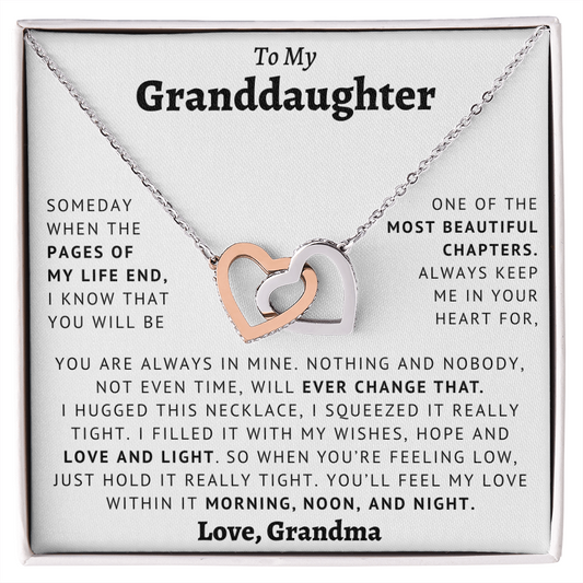 Granddaughter - Love And Light - Interlocking Hearts Necklace