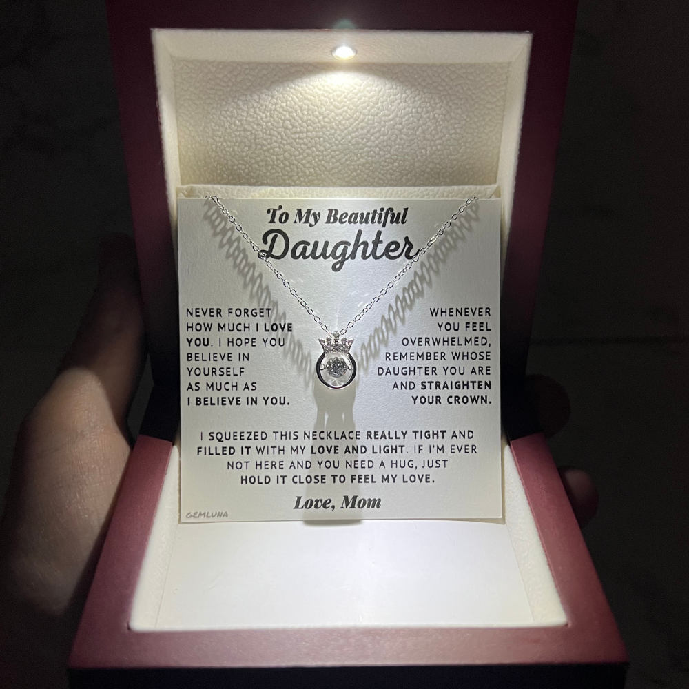 To My Daughter - Believe In Yourself - Silver Crown Necklace