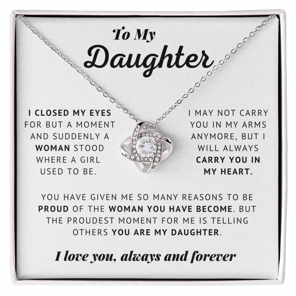 To My Daughter - Always And Forever- Love Knot Necklace