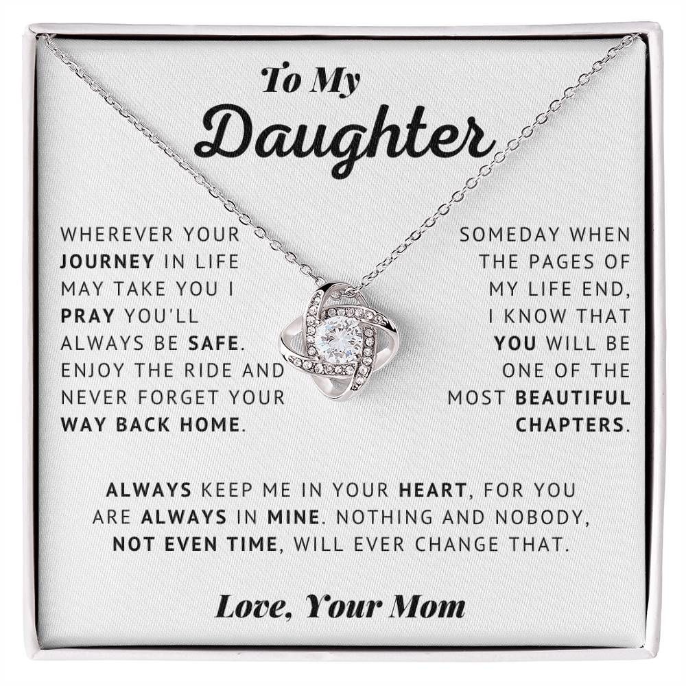 Daughter - Keep Me In Your Heart - Love Knot Necklace