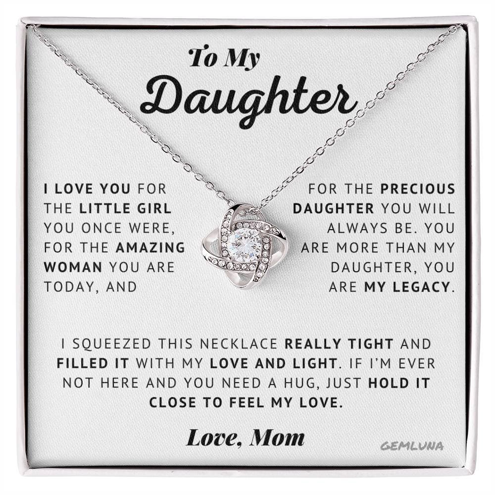 To My Daughter - Precious - Love Knot Necklace