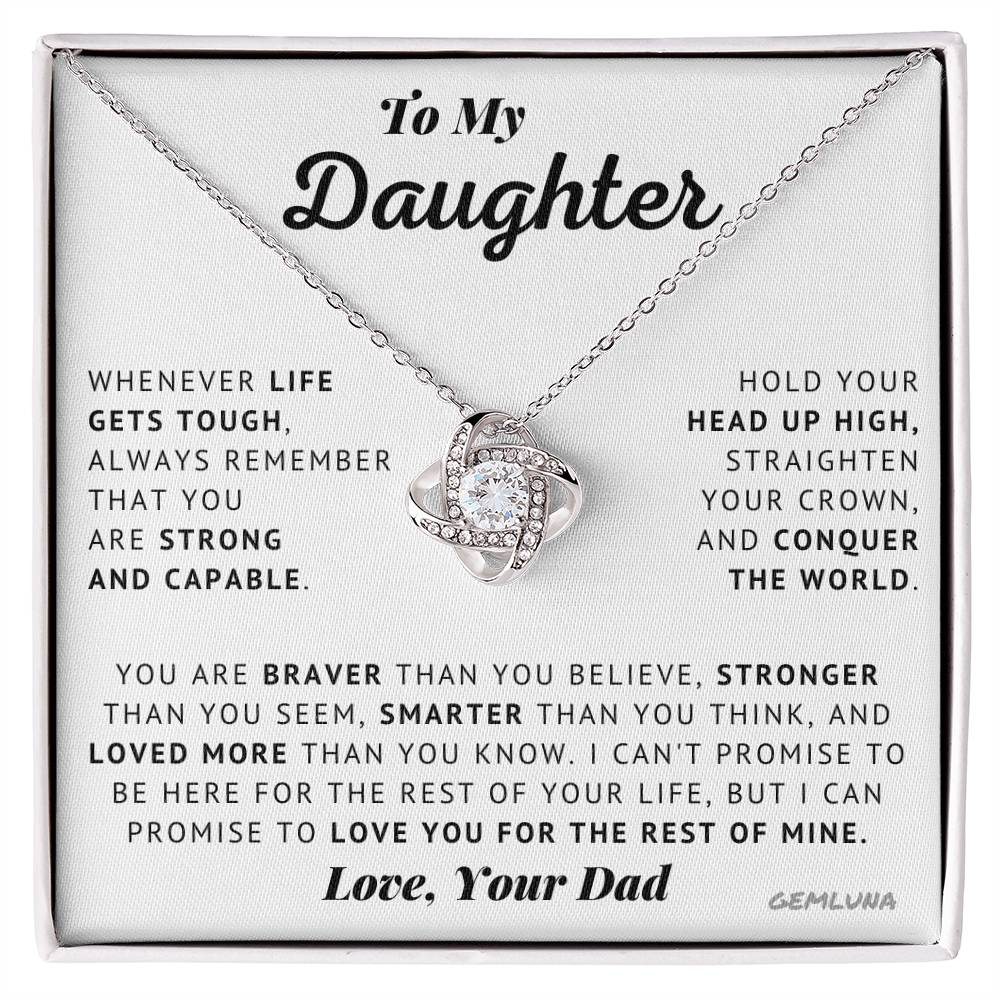 To My Daughter - Proud - Love Knot Necklace