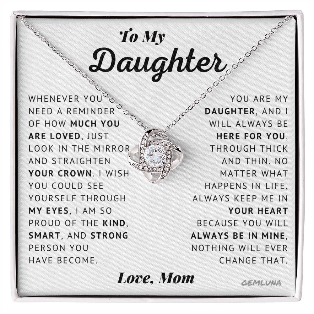 To My Daughter - Proud - Love Knot Necklace