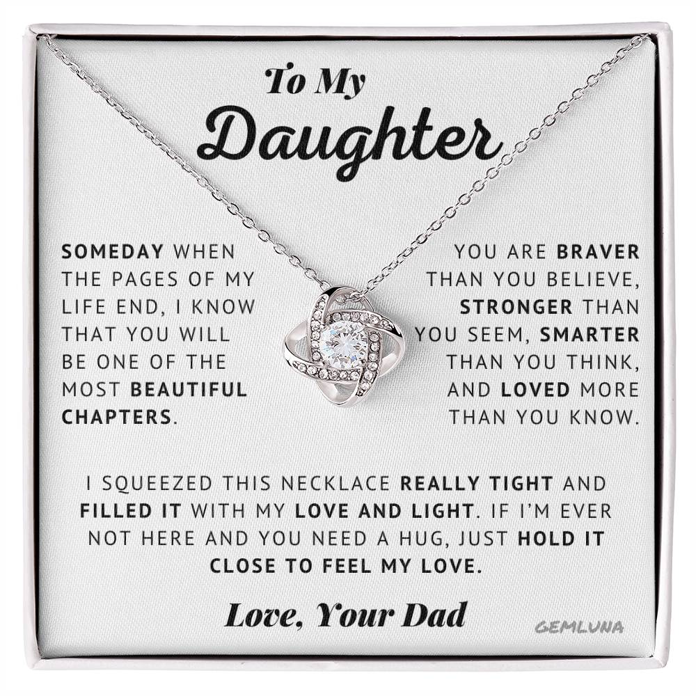 To My Daughter - Love & Light - Love Knot Necklace