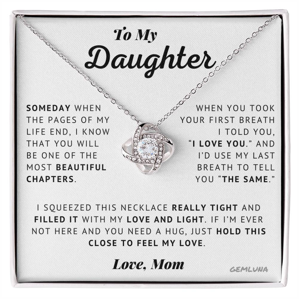 To My Daughter - I Love You - Love Knot Necklace