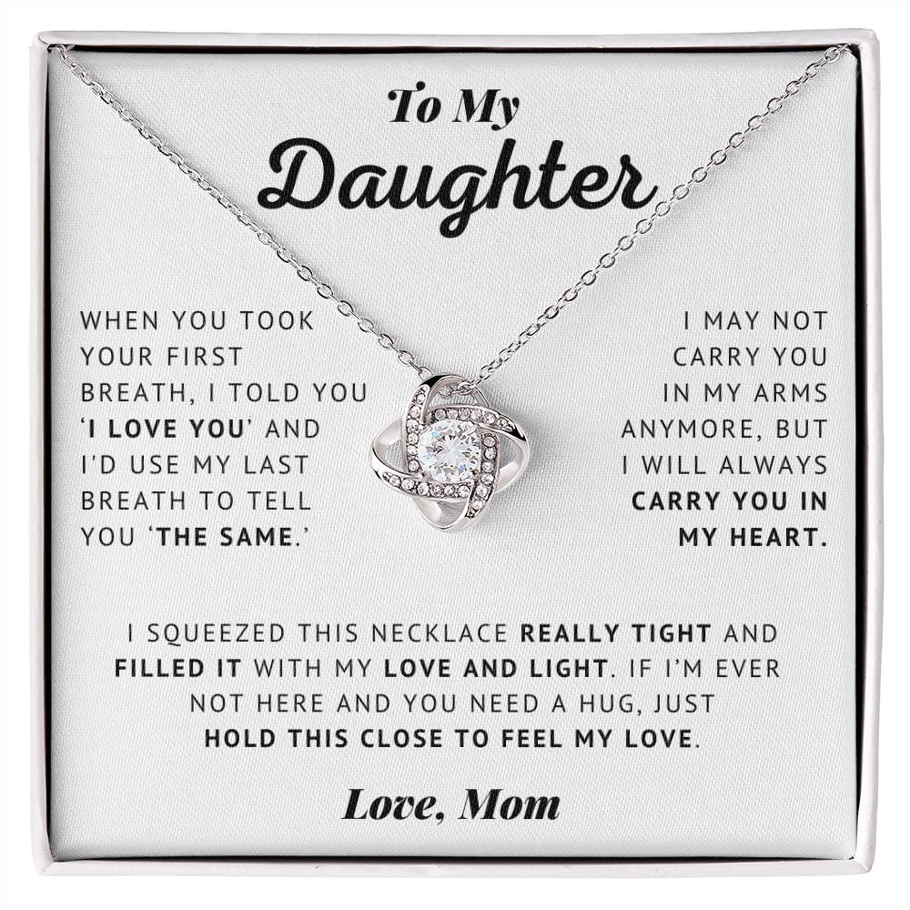 To My Daughter - Proud - Love Knot Necklace