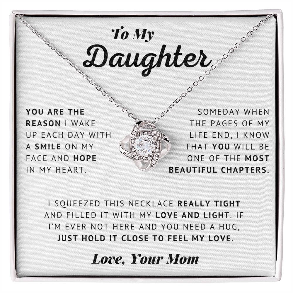 To My Daughter - I Love You - Love Knot Necklace