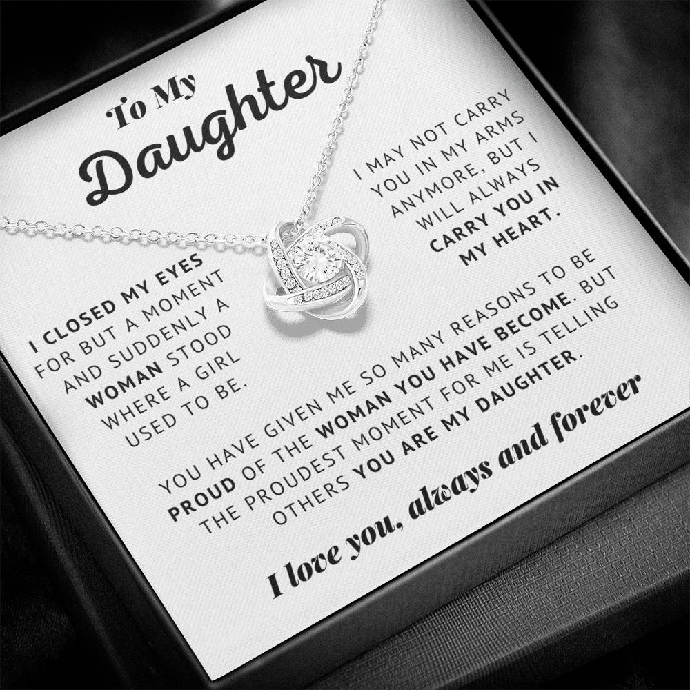 To My Daughter - Always And Forever- Love Knot Necklace