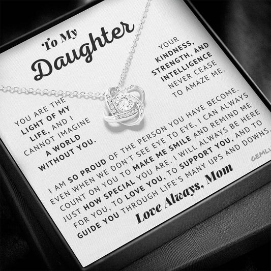 To My Daughter - Proud - Love Knot Necklace