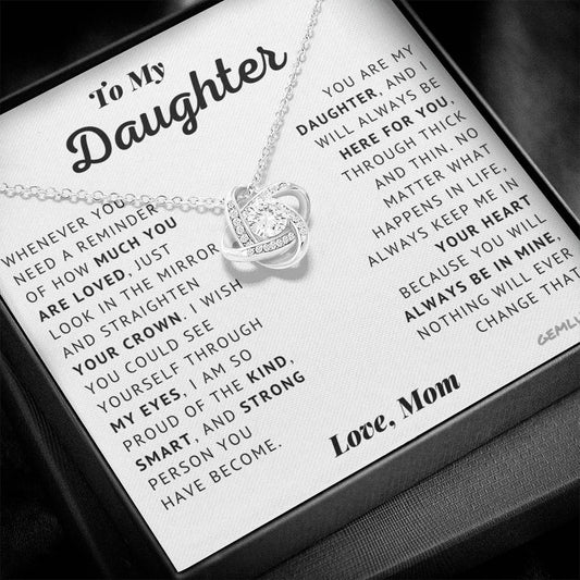 To My Daughter - Proud - Love Knot Necklace