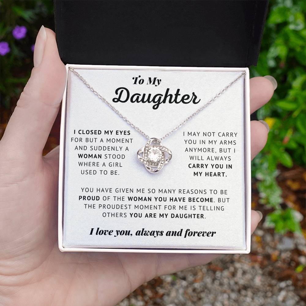 To My Daughter - Always And Forever- Love Knot Necklace