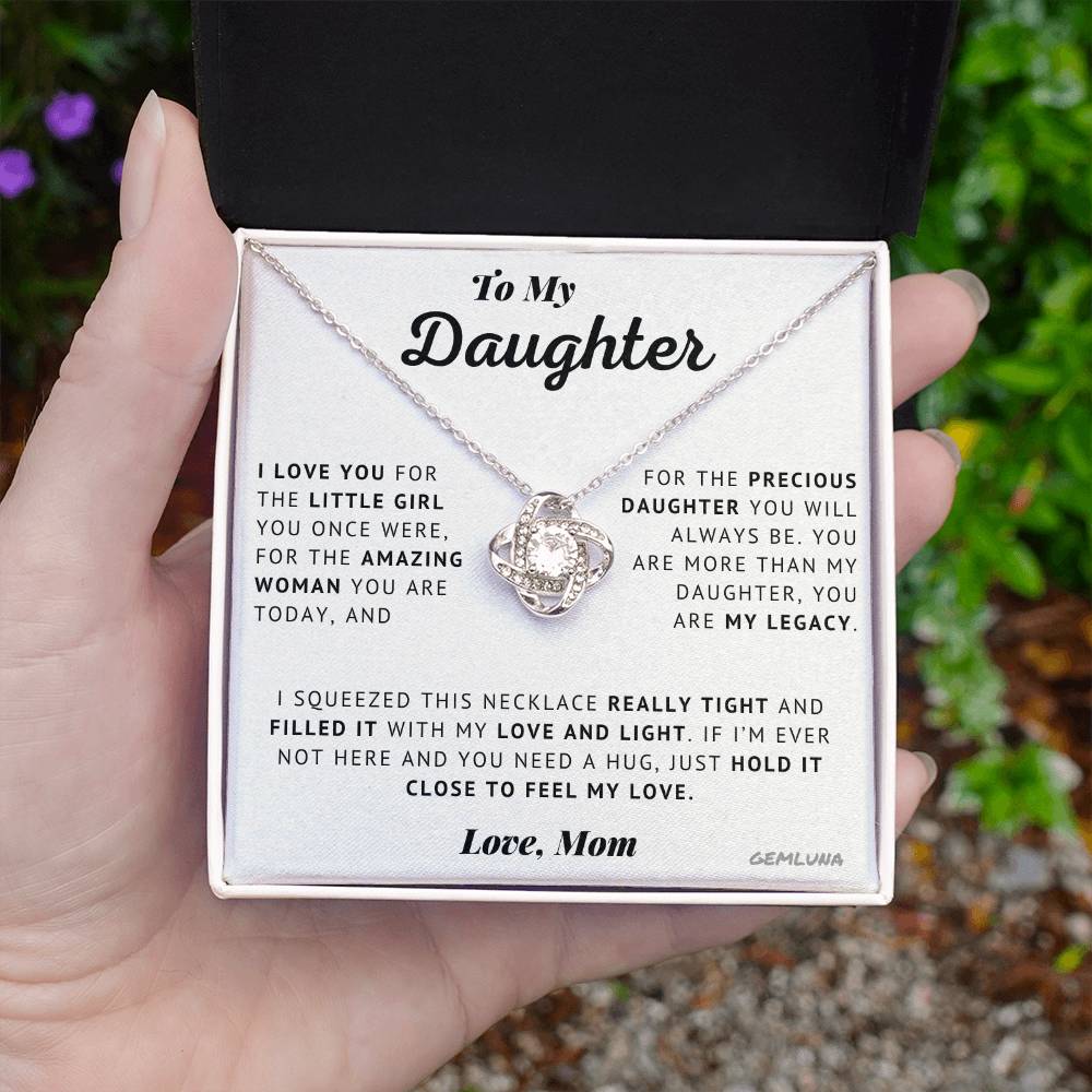 To My Daughter - Precious - Love Knot Necklace