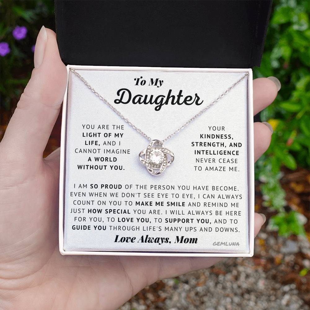 To My Daughter - Proud - Love Knot Necklace