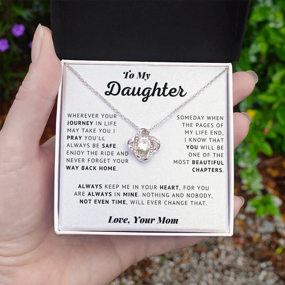 Daughter - Keep Me In Your Heart - Love Knot Necklace