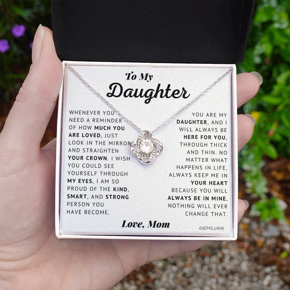 To My Daughter - Proud - Love Knot Necklace