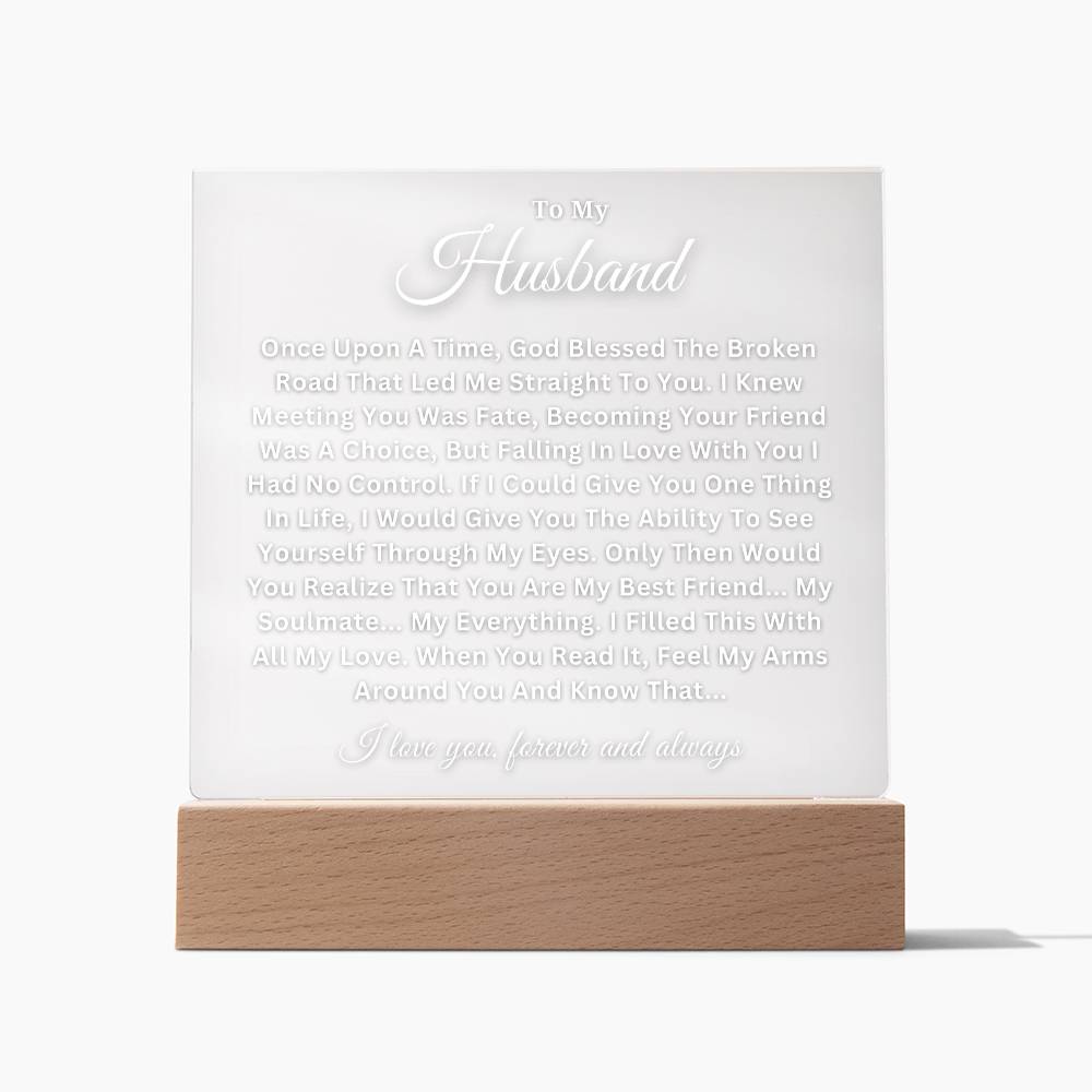 To My Husband - Soulmate - Acrylic Square Plaque