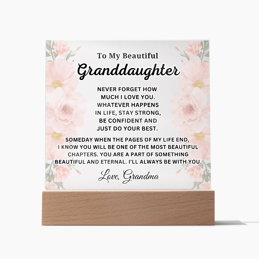 Granddaughter - Always - Acrylic Square Plaque – GEMLUNA