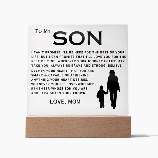 To My Son - Love You - Acrylic Square Plaque