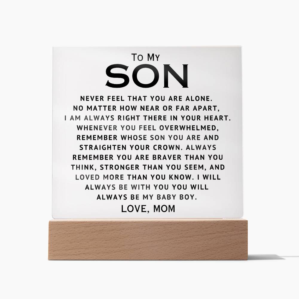 To My Son - Straighten Your Crown - Acrylic Square Plaque