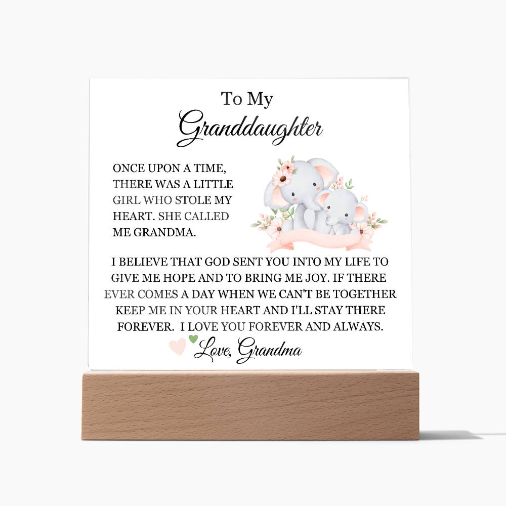 Granddaughter - Once Upon A Time - Acrylic Plaque Sign | From Grandma, Meaningful Present Grandparents, Bday, Teenage Girl, Confirmation1