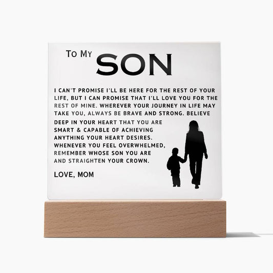 To My Son - Love You - Acrylic Square Plaque