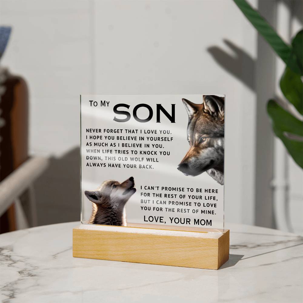 To My Son - I Love You - Acrylic Square Plaque