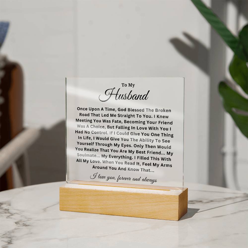 To My Husband - Soulmate  - Acrylic Square Plaque