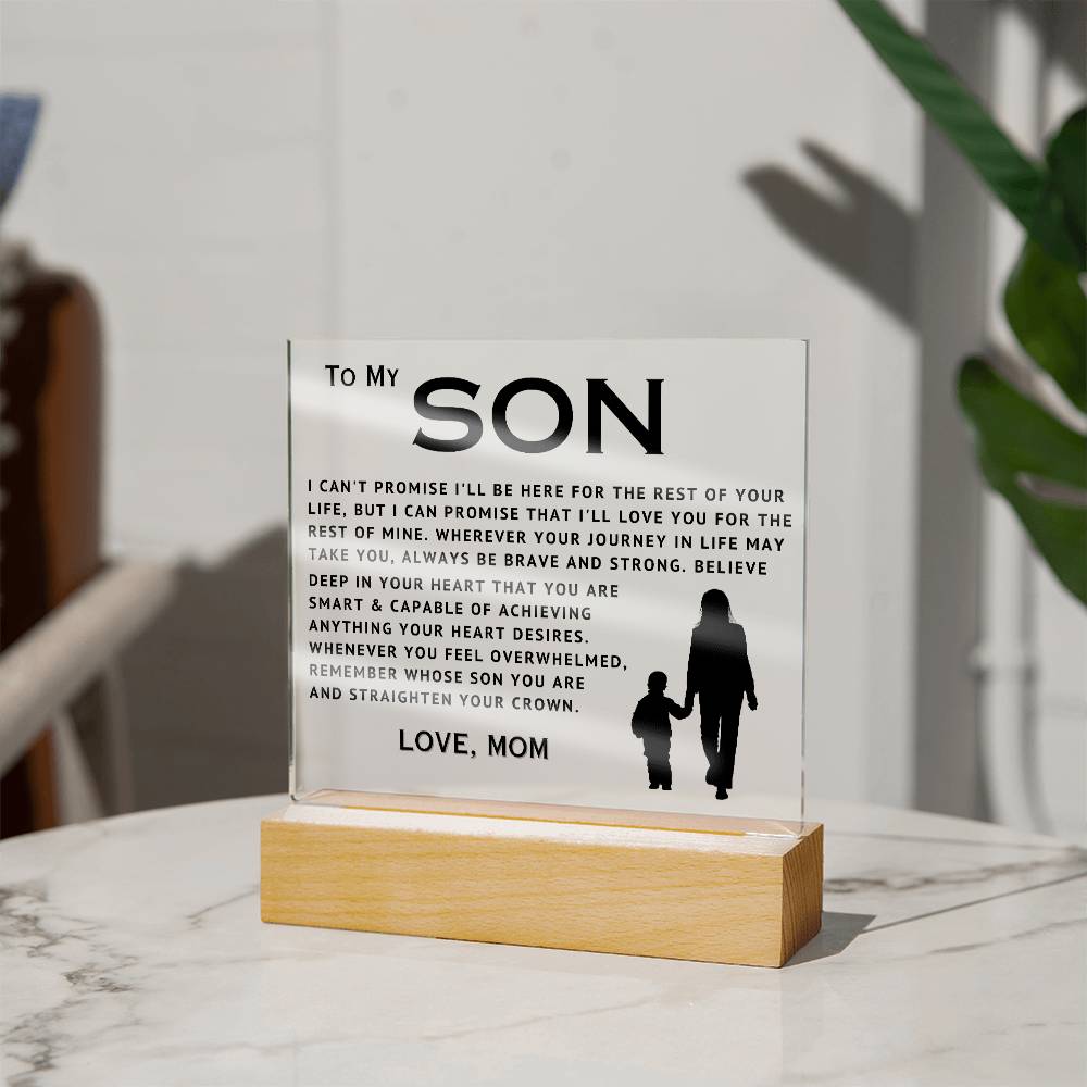 To My Son - Love You - Acrylic Square Plaque