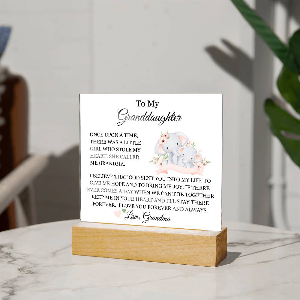 Granddaughter - Once Upon A Time - Acrylic Plaque Sign | From Grandma, Meaningful Present Grandparents, Bday, Teenage Girl, Confirmation1