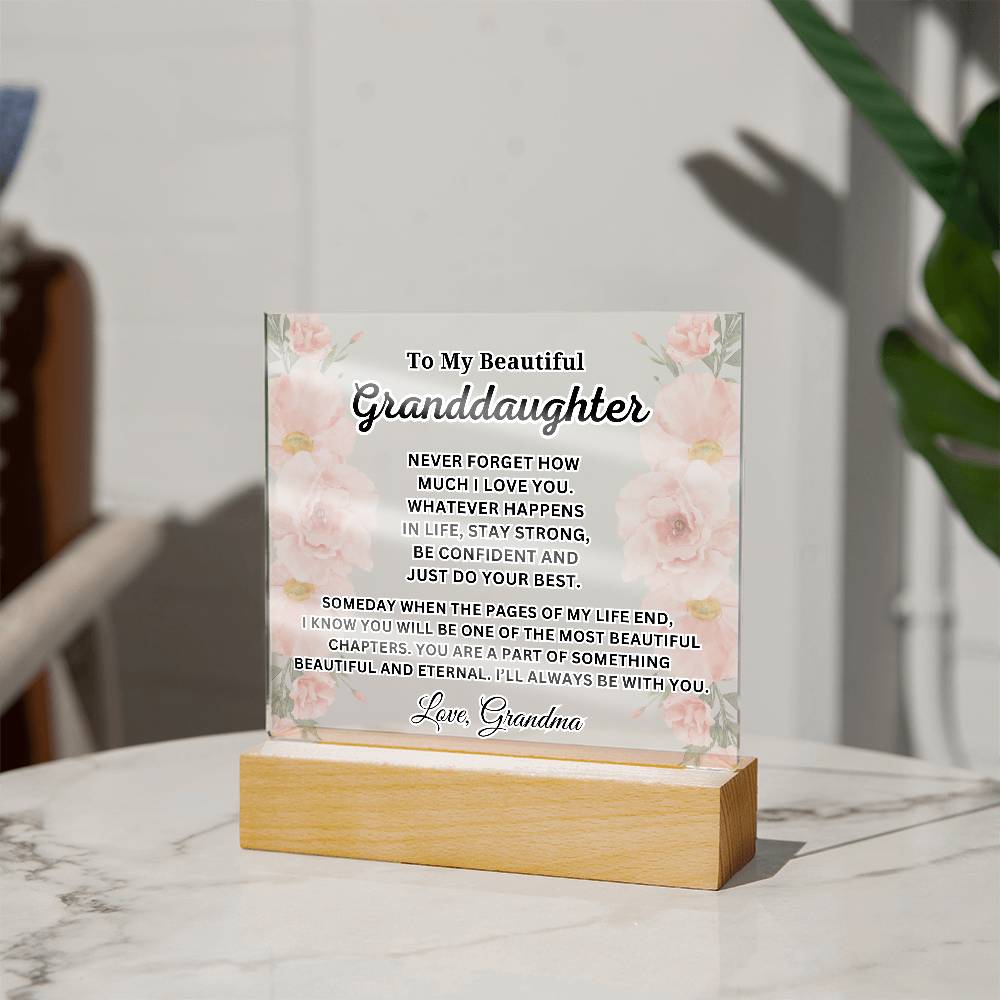 Granddaughter - Always - Acrylic Square Plaque