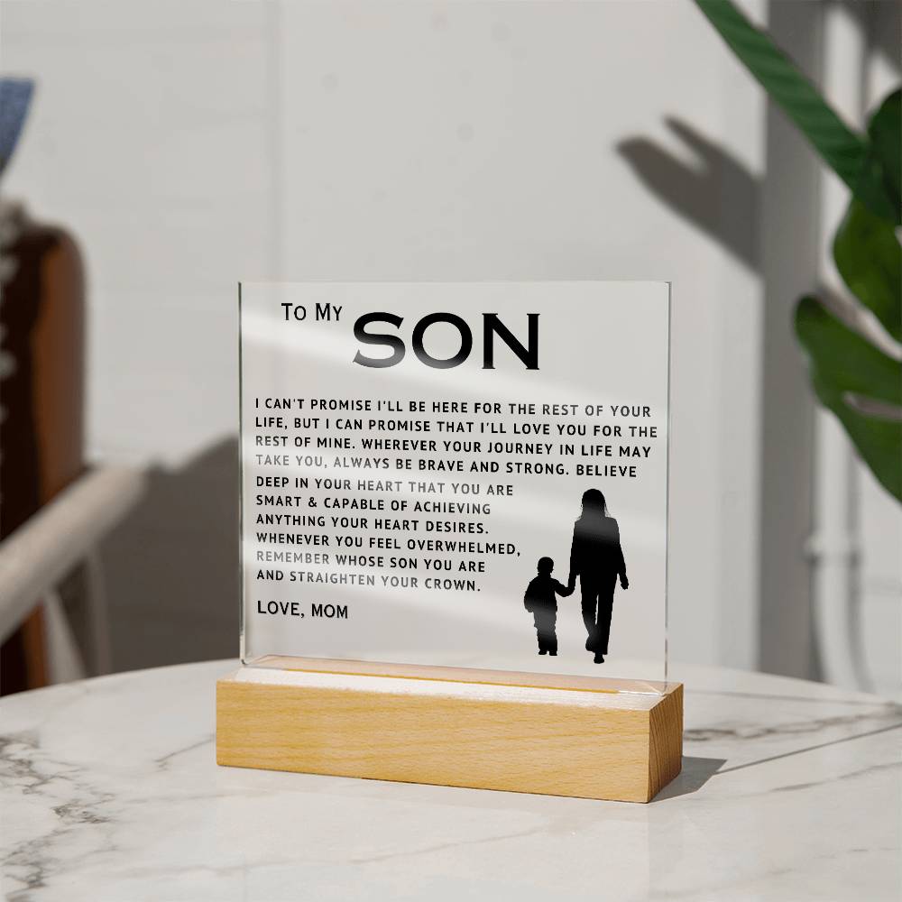 To My Son - Love You - Acrylic Square Plaque