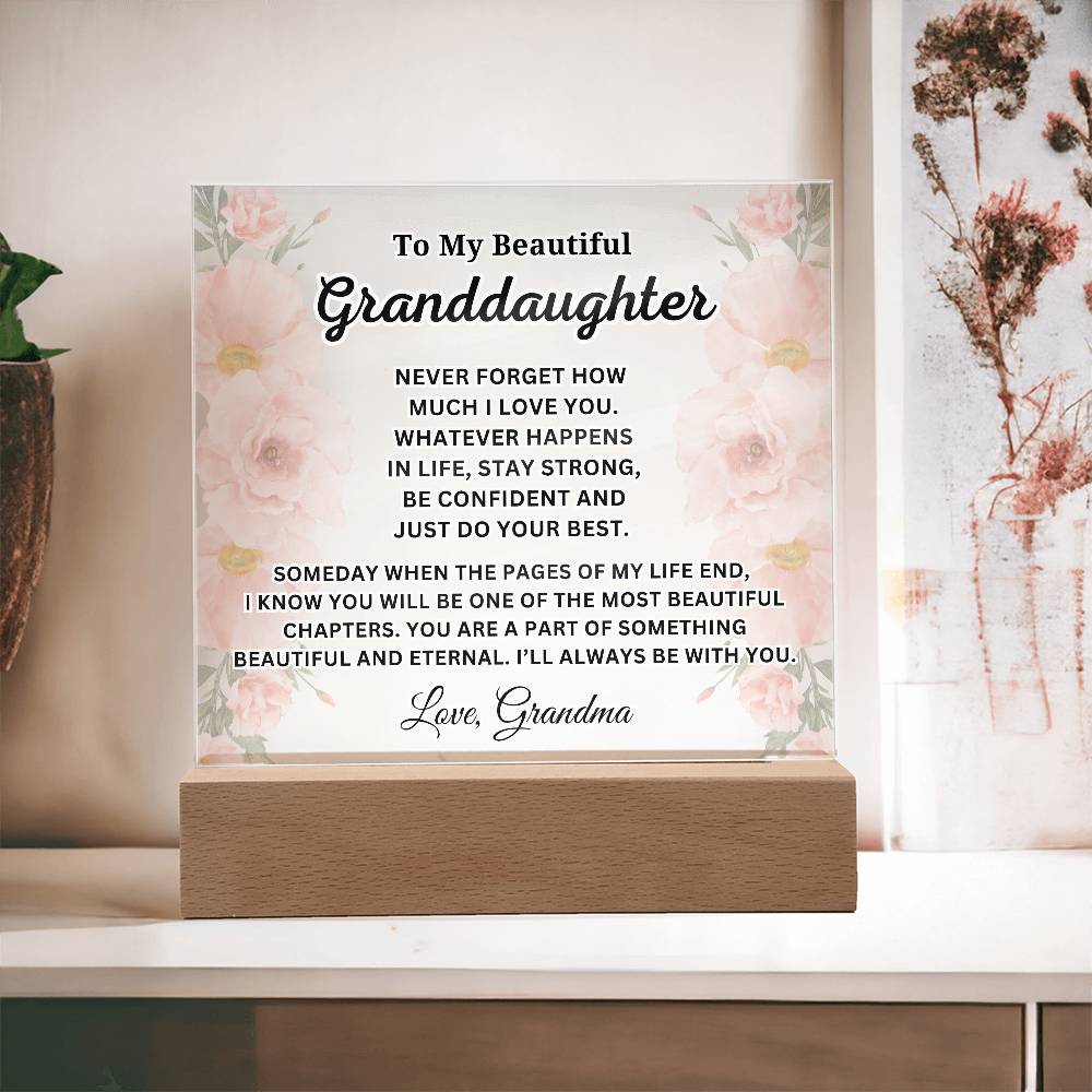 Granddaughter - Always - Acrylic Square Plaque