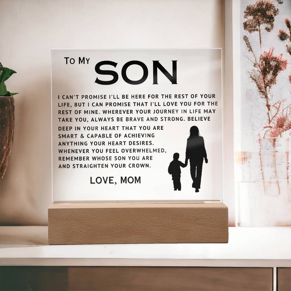 To My Son - Love You - Acrylic Square Plaque