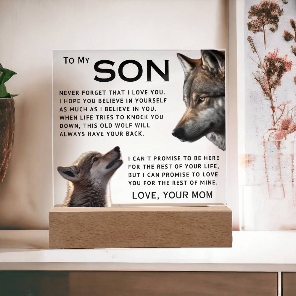 To My Son - I Love You - Acrylic Square Plaque