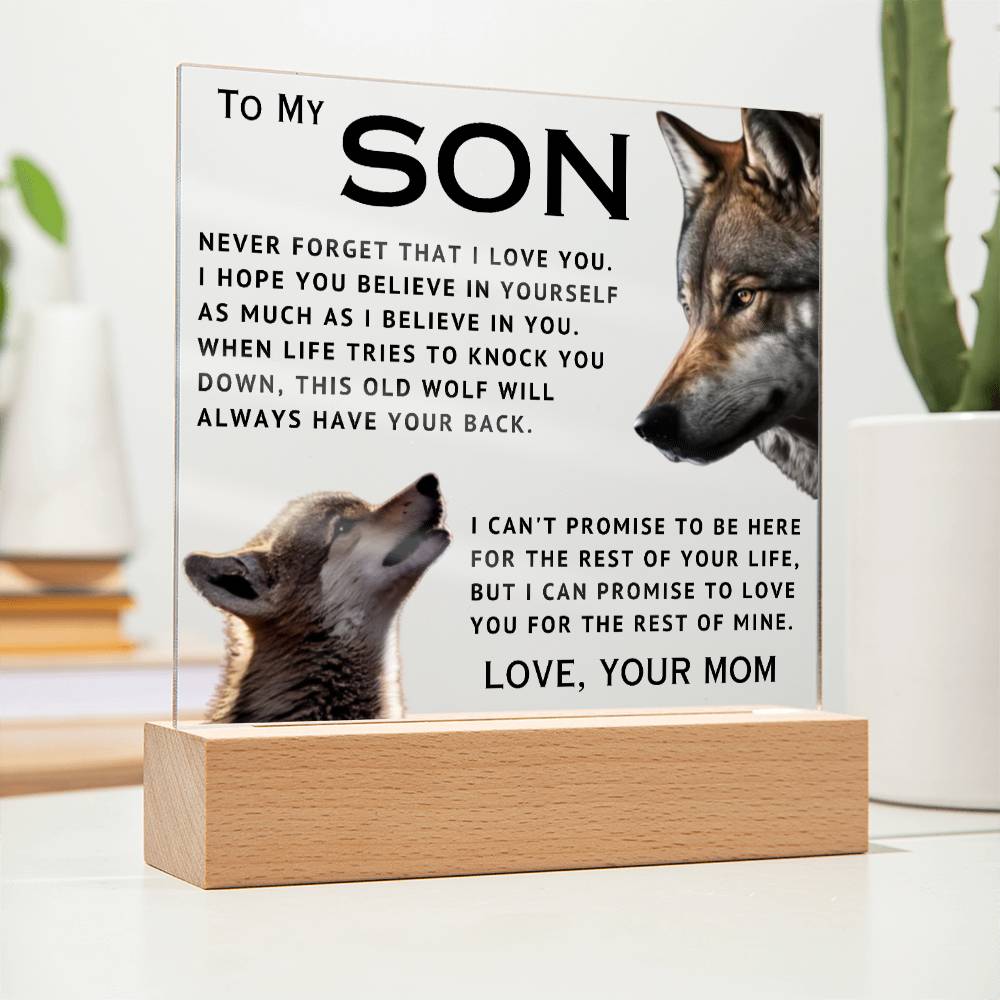 To My Son - I Love You - Acrylic Square Plaque