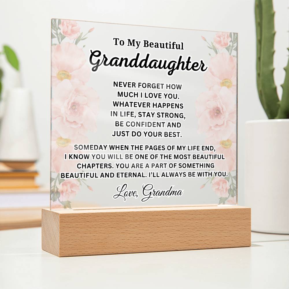 Granddaughter - Always - Acrylic Square Plaque