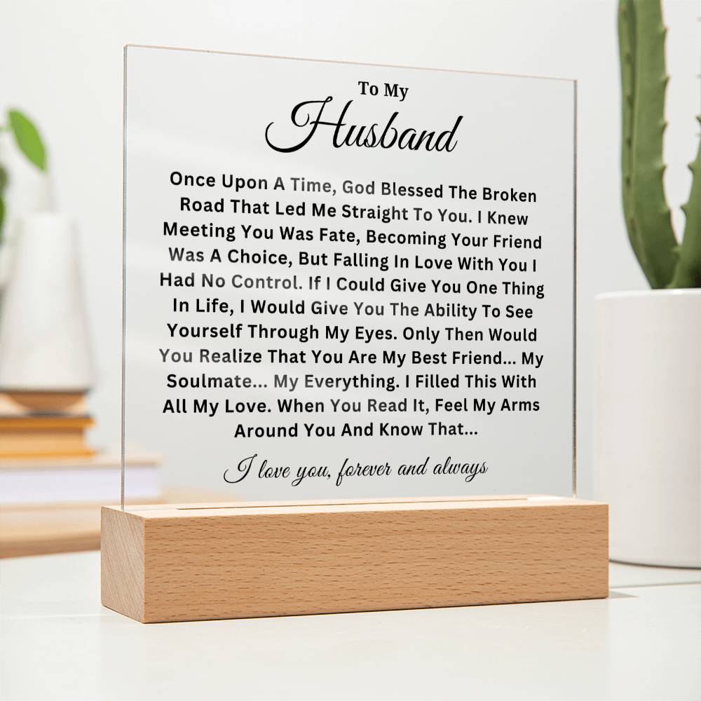 To My Husband - Soulmate  - Acrylic Square Plaque