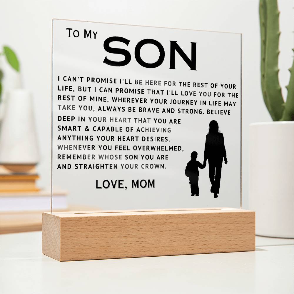 To My Son - Love You - Acrylic Square Plaque